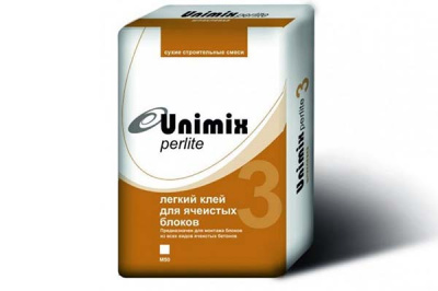Клей для газобетона ПетроПерлит UNIMIX летний 25 кг