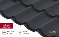 Металлочерепица Grand Line Классик в01 0,5 PurPro RAL 7024 мокрый асфальт